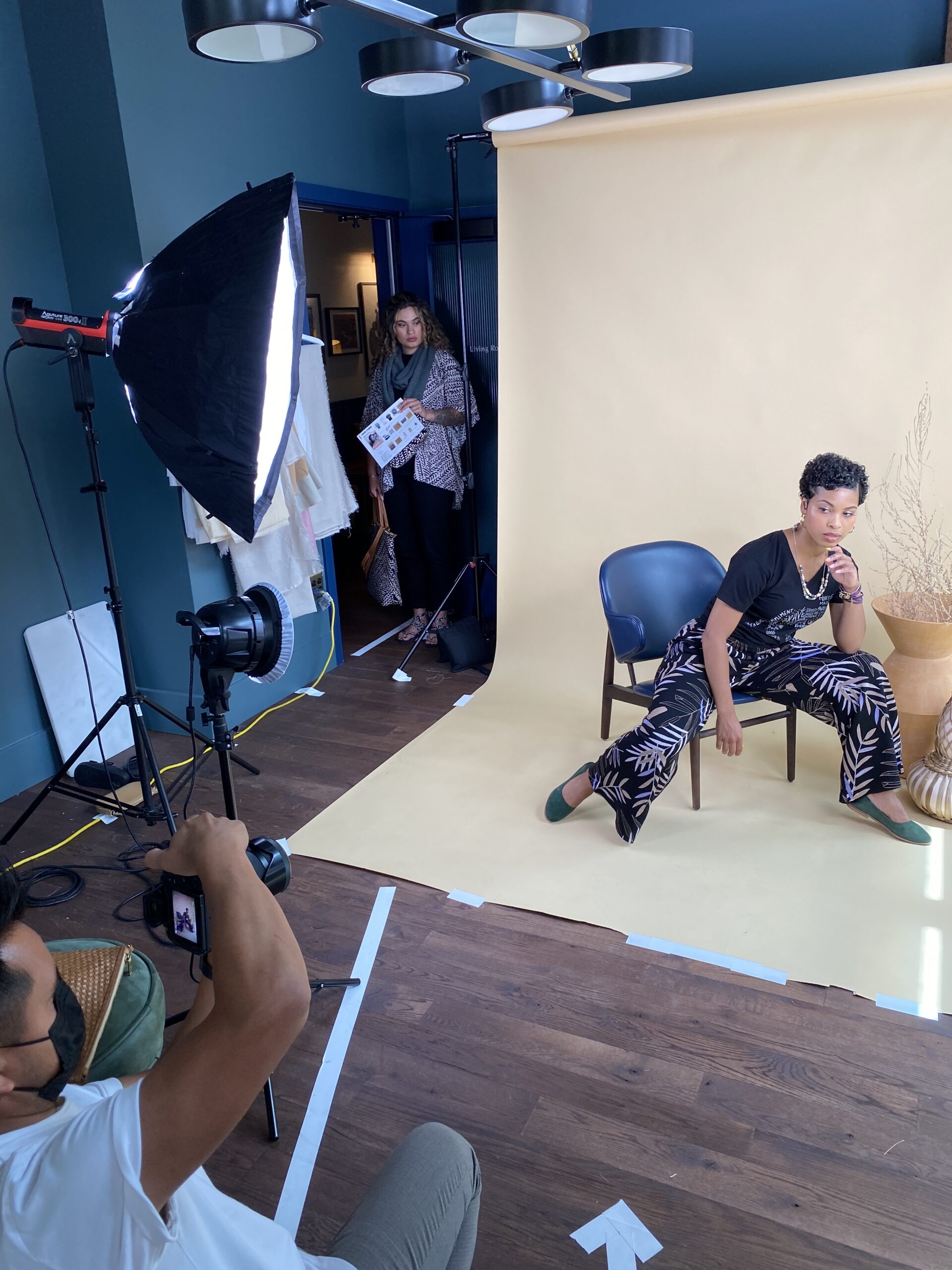 Behind the scenes on a shoot